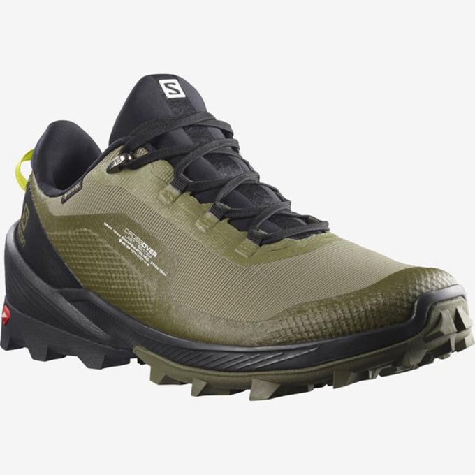 Green Salomon CROSS OVER GTX Men's Hiking Shoes | AE-548DXVH