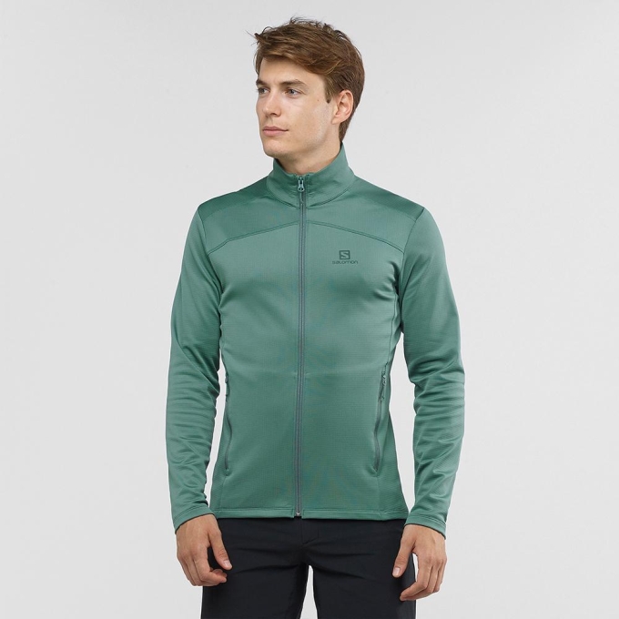 Green Salomon DISCOVERY LT FZ M Men's Midlayers | AE-409GHZS