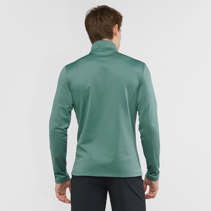 Green Salomon DISCOVERY LT FZ M Men's Midlayers | AE-409GHZS