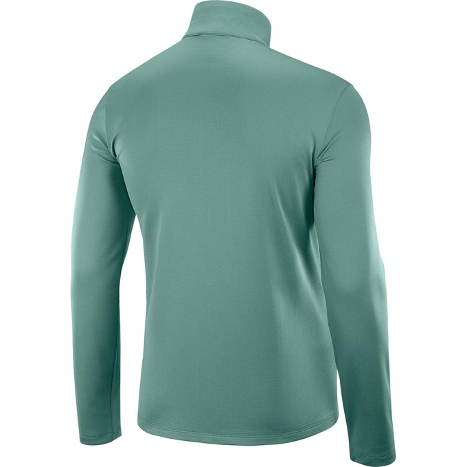 Green Salomon DISCOVERY LT FZ M Men's Midlayers | AE-409GHZS