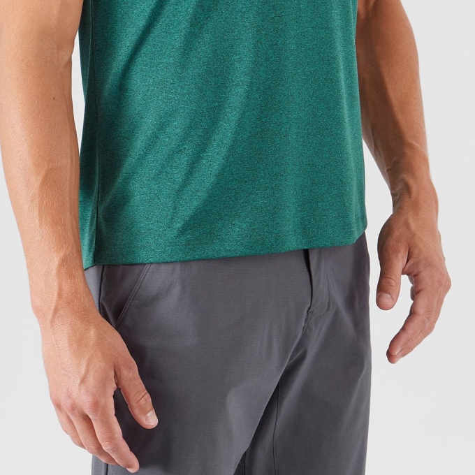 Green Salomon EXPLORE M Short Sleeve Men's T Shirts | AE-798QSRE