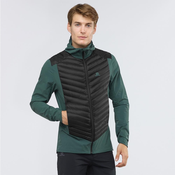 Green Salomon HALOES DOWN HYBRID M Men's Jackets | AE-392NXPZ