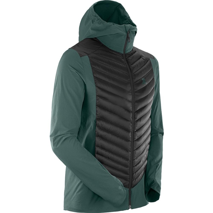 Green Salomon HALOES DOWN HYBRID M Men's Jackets | AE-392NXPZ