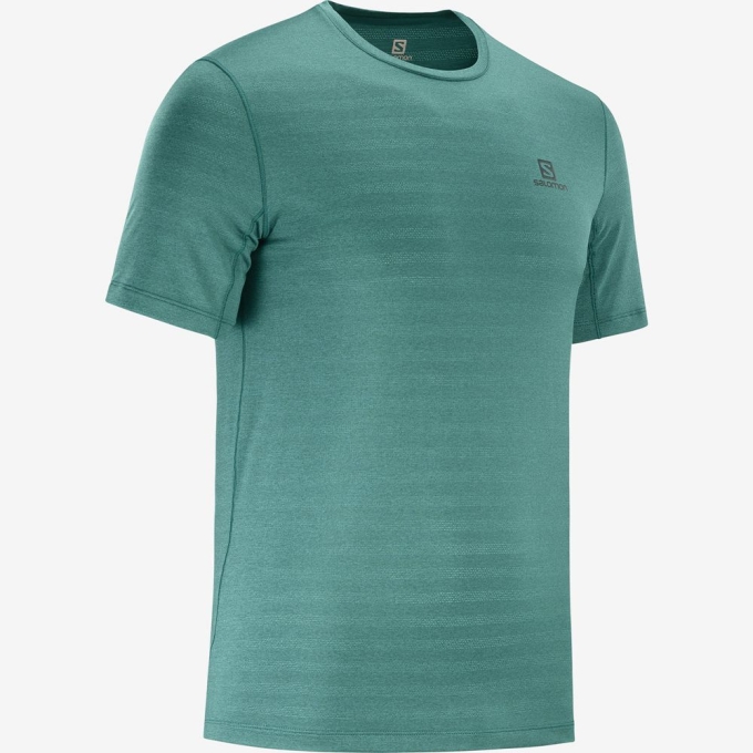 Green Salomon OUTLINE New Trail Running Gear Men's T Shirts | AE-482FRNX