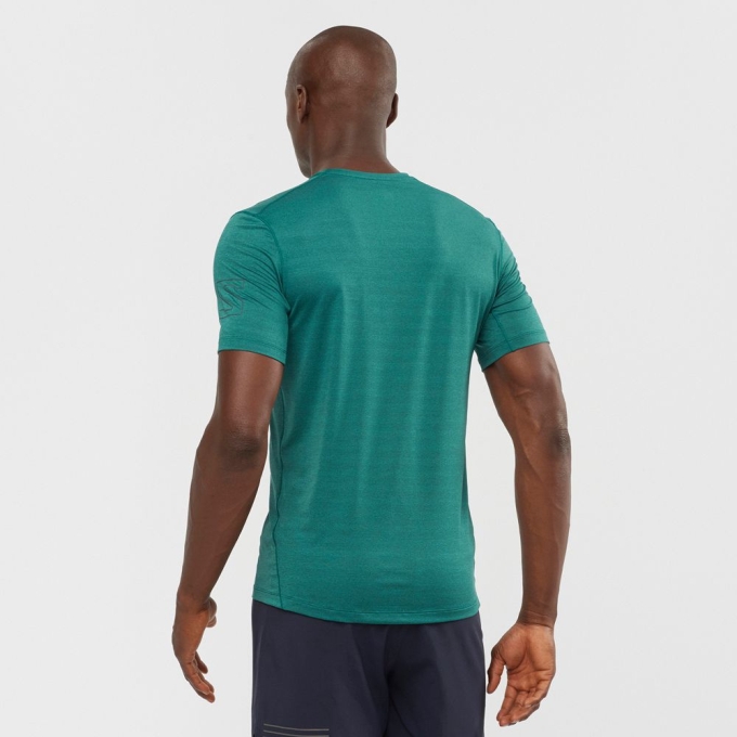 Green Salomon OUTLINE New Trail Running Gear Men's T Shirts | AE-482FRNX