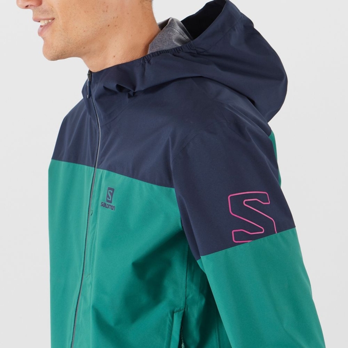 Green Salomon OUTRACK WATERPROOF 2.5L Men's Jackets | AE-158UWLK