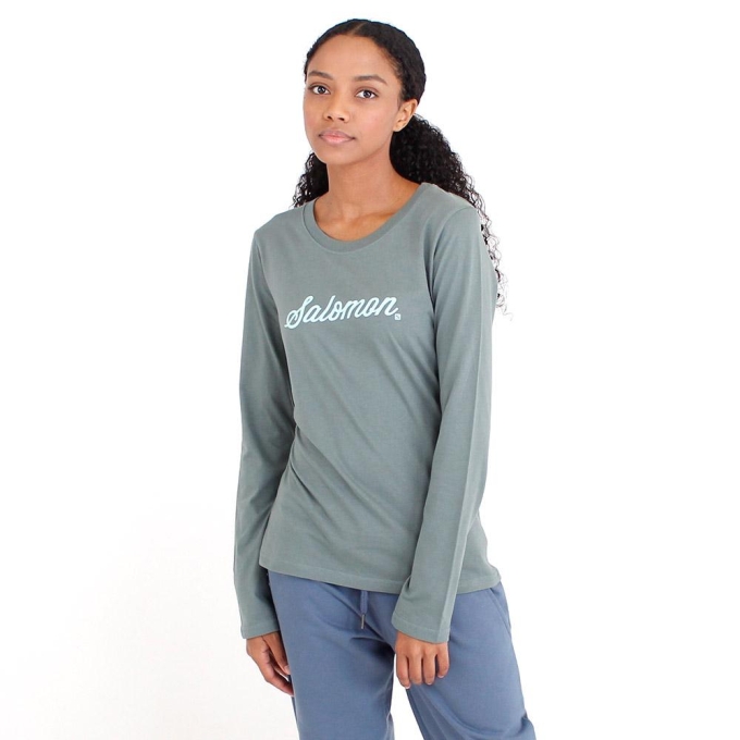 Green Salomon SMOOTH LS W Long Sleeve Women's T Shirts | AE-132RSFZ