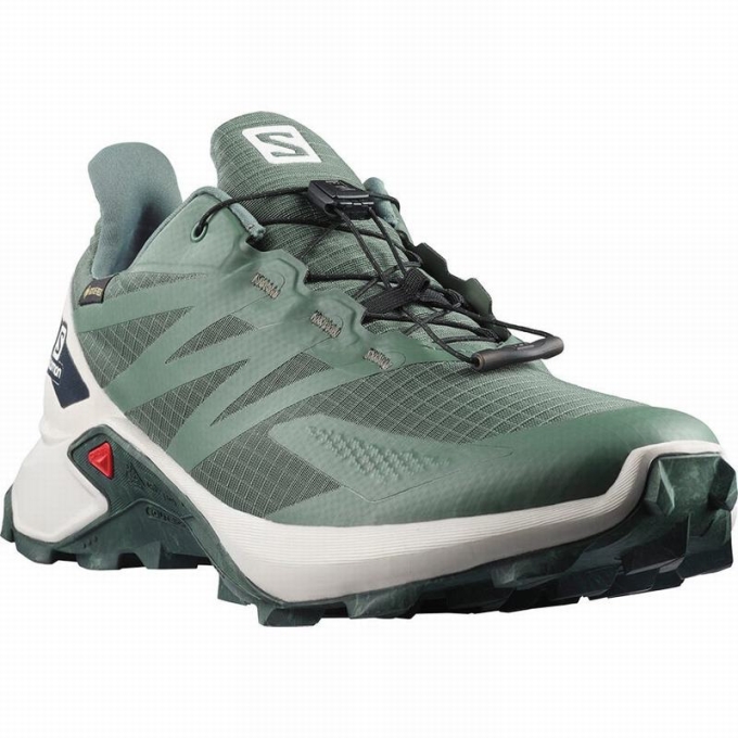 Green Salomon SUPERCROSS BLAST GTX Men's Trail Running Shoes | AE-537CJNF