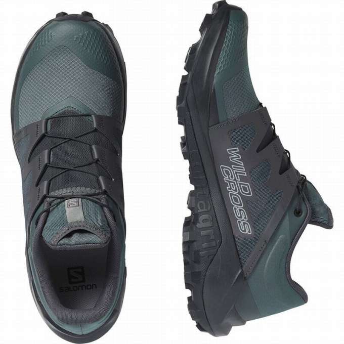 Green Salomon WILDCROSS Men's Trail Running Shoes | AE-918OIRW