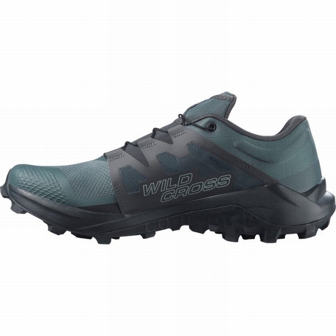 Green Salomon WILDCROSS Men's Trail Running Shoes | AE-918OIRW