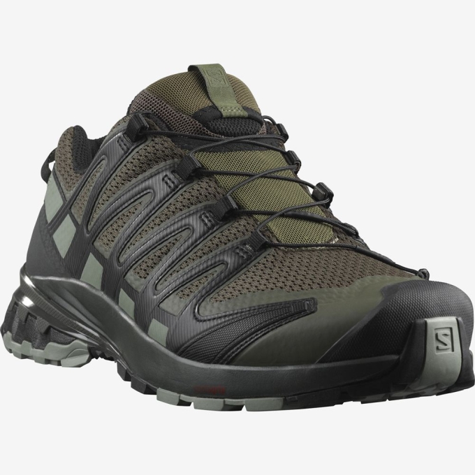 Green Salomon XA PRO 3D V8 WIDE Men's Trail Running Shoes | AE-569MQSG