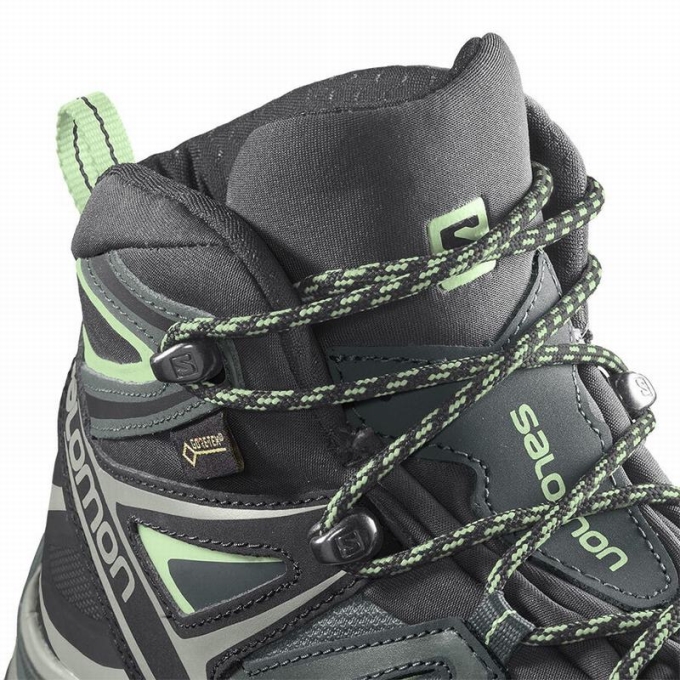 Green Salomon X ULTRA 3 MID GORE-TEX Women's Hiking Boots | AE-854IXFG