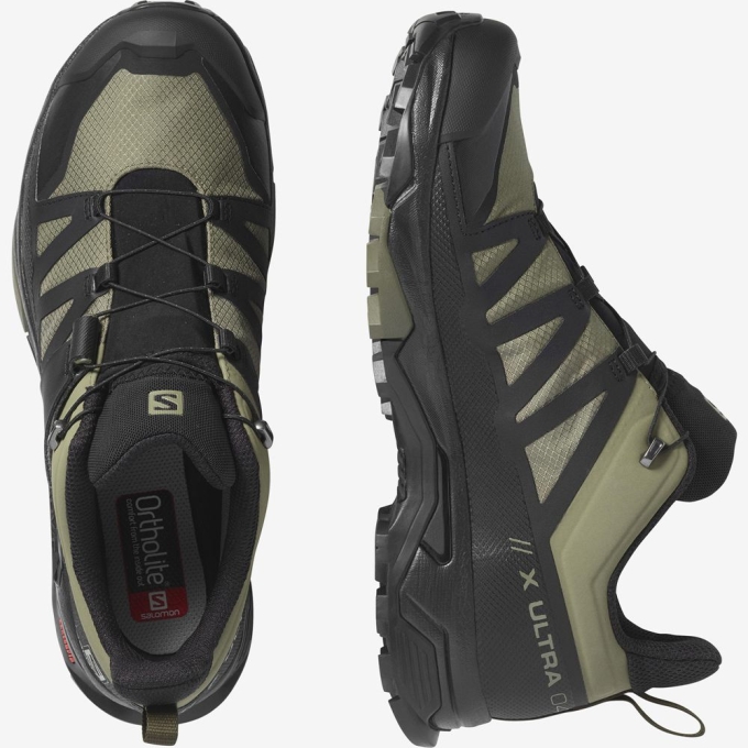 Green Salomon X ULTRA 4 GORE-TEX Men's Hiking Shoes | AE-072FTNV