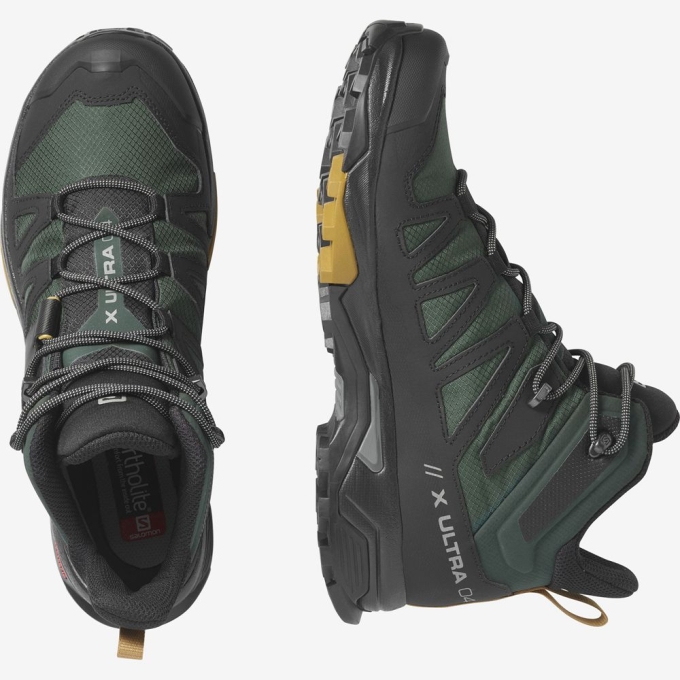 Green Salomon X ULTRA 4 MID GORE-TEX Men's Hiking Boots | AE-274JOFC