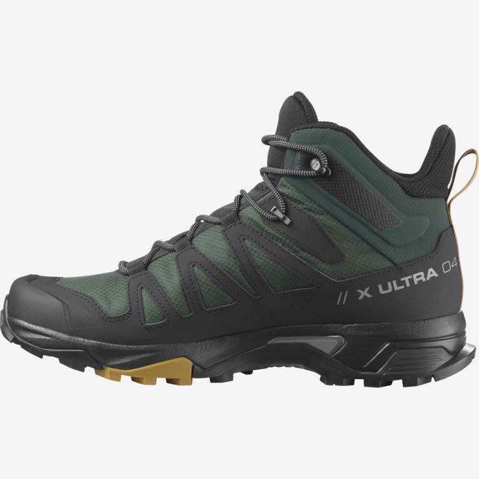 Green Salomon X ULTRA 4 MID GORE-TEX Men\'s Hiking Boots | AE-274JOFC