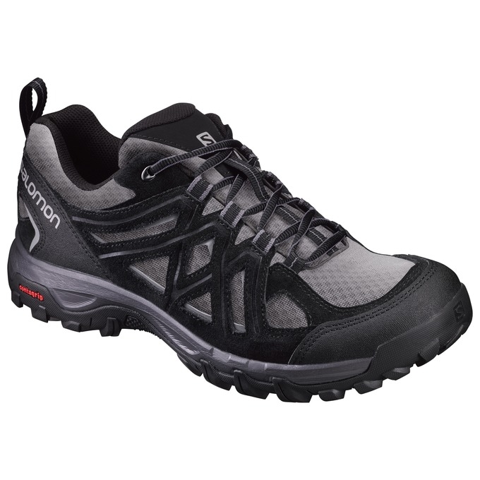 Grey / Black Salomon EVASION 2 AERO Men\'s Hiking Shoes | AE-372NPKW