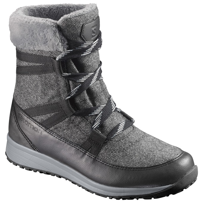 Grey / Black Salomon HEIKA CS WP Men\'s Winter Boots | AE-963IODL