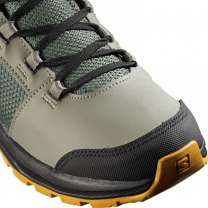 Grey / Black Salomon OUTWARD CLIMASALOMON WATERPROOF Kids' Hiking Shoes | AE-658SDHK