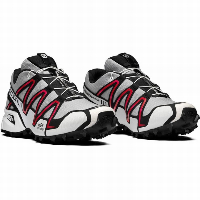 Grey / Black Salomon SPEEDCROSS 3 Men's Trail Running Shoes | AE-729CAQS