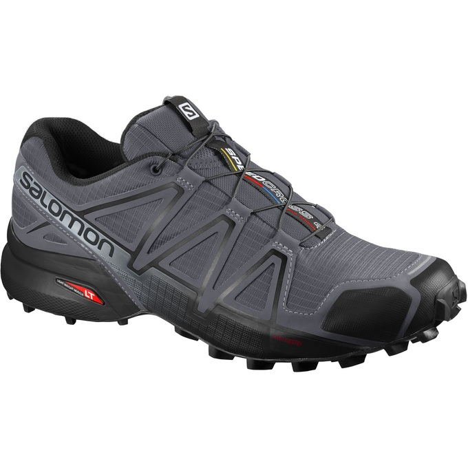 Grey / Black Salomon SPEEDCROSS 4 WIDE Men\'s Trail Running Shoes | AE-234MZWI