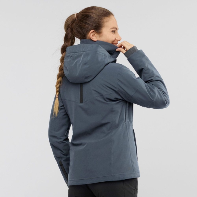 Grey / Black Salomon SPEED Ski Women's Jackets | AE-015OKWV