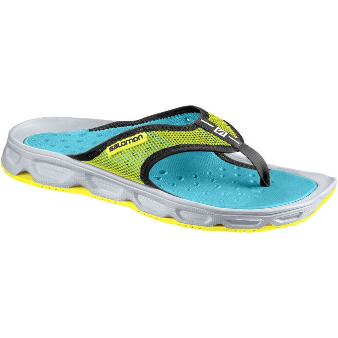 Grey / Blue Salomon RX BREAK Men\'s Flip Flops | AE-561SOJY