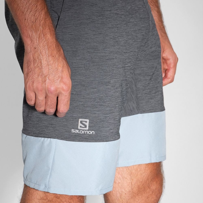 Grey / Blue Salomon XA TRAINING Men's Shorts | AE-460NAQR