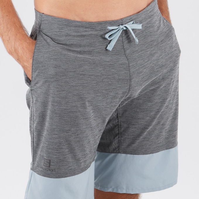 Grey / Blue Salomon XA TRAINING Men's Shorts | AE-460NAQR