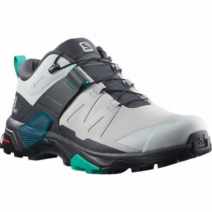 Grey / Mint Salomon X ULTRA 4 GORE-TEX Women's Hiking Shoes | AE-054KZPY