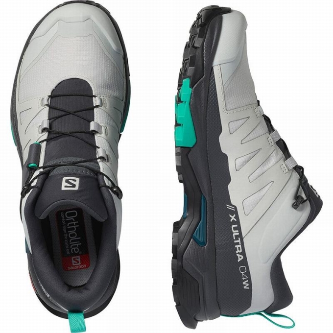 Grey / Mint Salomon X ULTRA 4 GORE-TEX Women's Hiking Shoes | AE-054KZPY