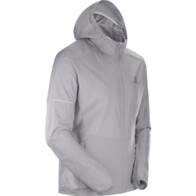 Grey Salomon AGILE FZ M Men's Jackets | AE-574GQNI