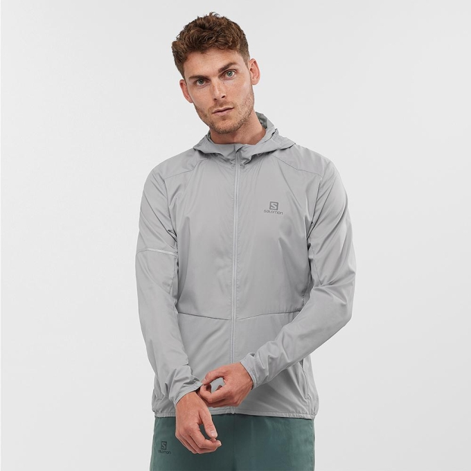 Grey Salomon AGILE FZ M Men's Jackets | AE-574GQNI