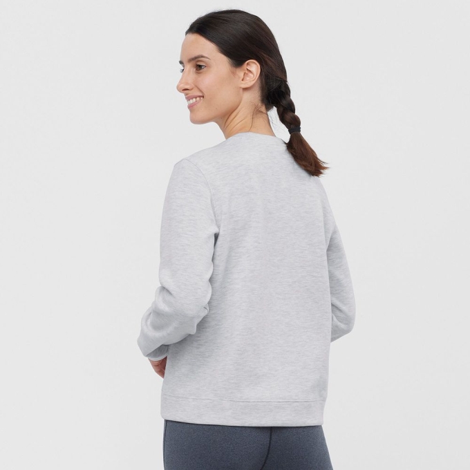 Grey Salomon COMET CREW NECK PULL W Women's Midlayers | AE-382GPAX