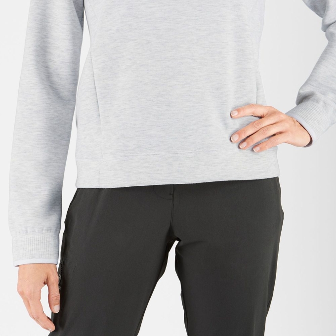 Grey Salomon COMET CREW NECK PULL W Women's Midlayers | AE-382GPAX