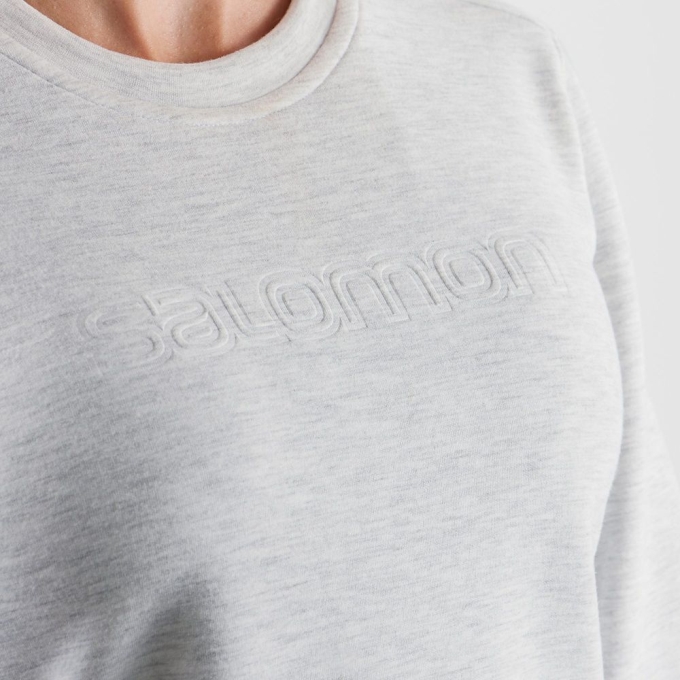 Grey Salomon COMET CREW NECK PULL W Women's Midlayers | AE-382GPAX