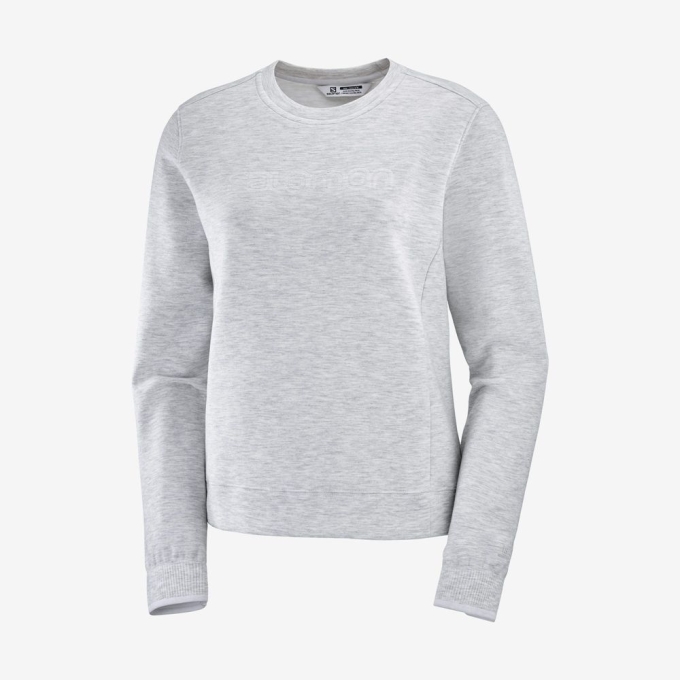 Grey Salomon COMET CREW NECK PULL W Women's Midlayers | AE-382GPAX