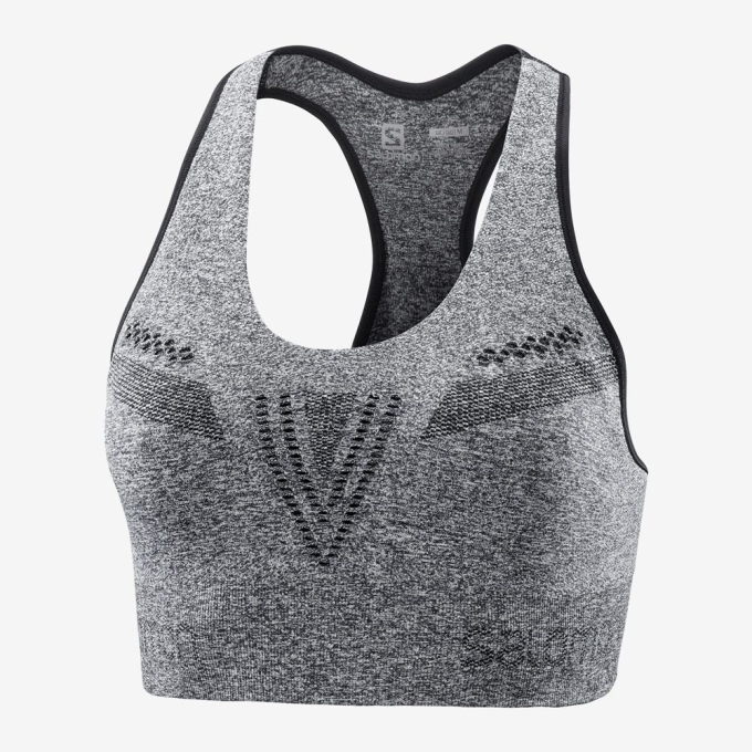 Grey Salomon ESSENTIAL MOVE ON SEAMLESS Sport Women's Sports Bras | AE-635MPRF