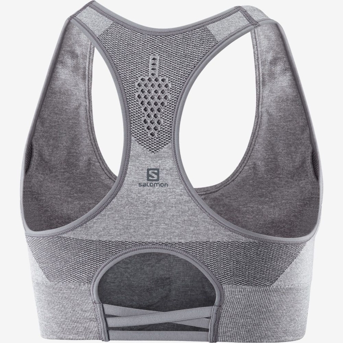 Grey Salomon ESSENTIAL MOVE ON SEAMLESS Sport Women's Sports Bras | AE-635MPRF