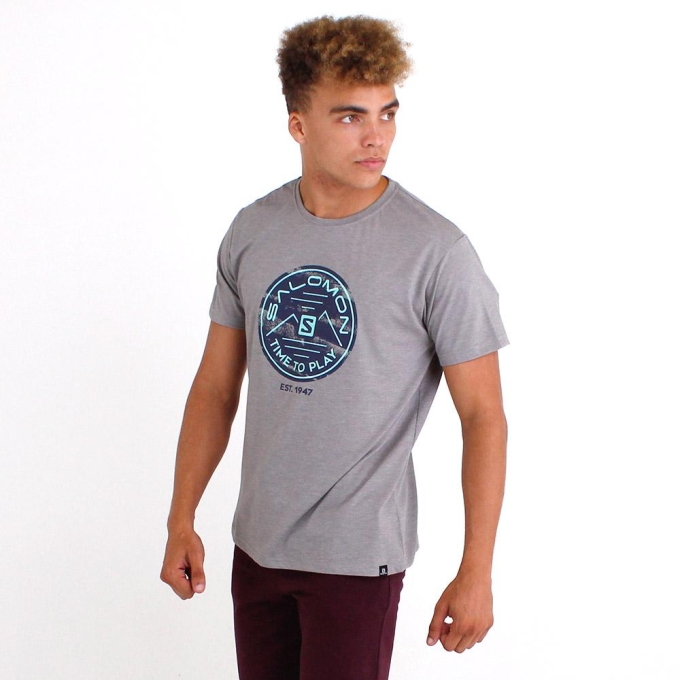 Grey Salomon FIRE FLY SS M Men's T Shirts | AE-510XVPS