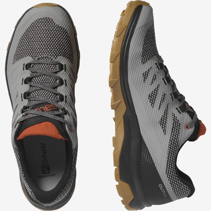 Grey Salomon OUTLINE GORE-TEX Men's Hiking Shoes | AE-476AGMZ