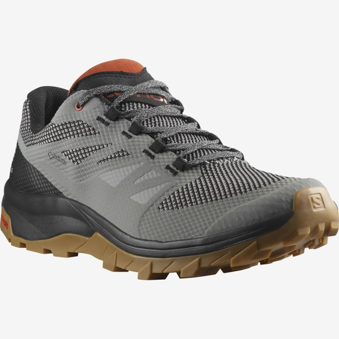 Grey Salomon OUTLINE GORE-TEX Men's Hiking Shoes | AE-476AGMZ