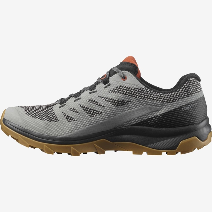 Grey Salomon OUTLINE GORE-TEX Men's Hiking Shoes | AE-476AGMZ