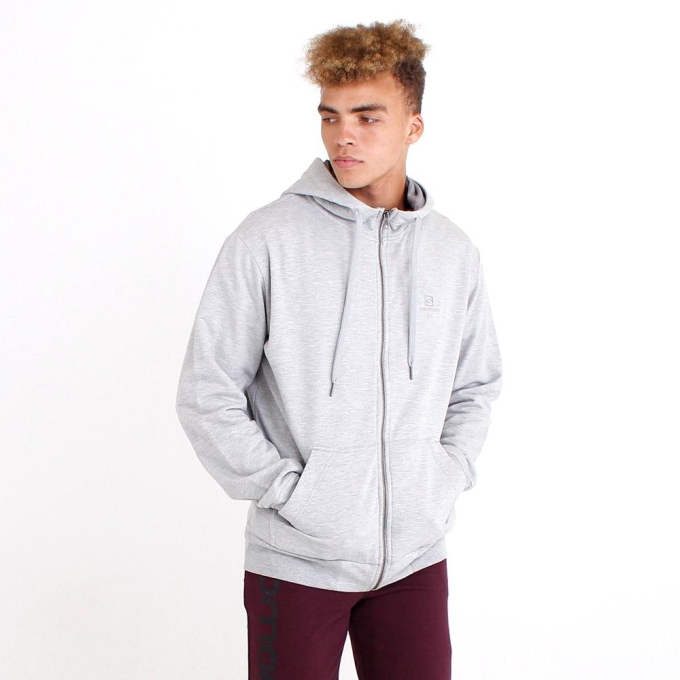 Grey Salomon SHIFTED ZIP THRU M Men's Sweatshirt | AE-893HFAO