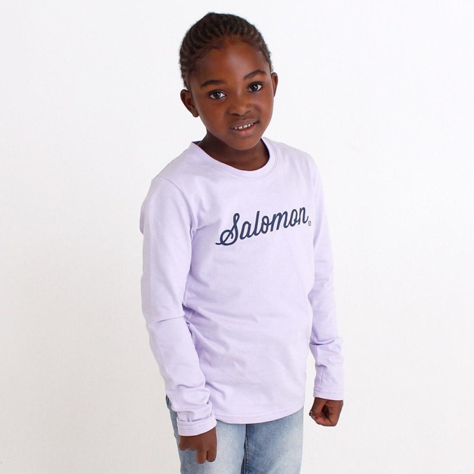 Grey Salomon SMOOTH LS G Kids' T Shirts | AE-304AZQT