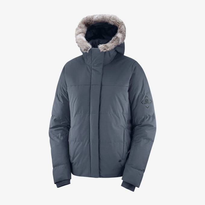 Grey Salomon SNUGGLY WARM W Ski Women's Jackets | AE-062TEXY