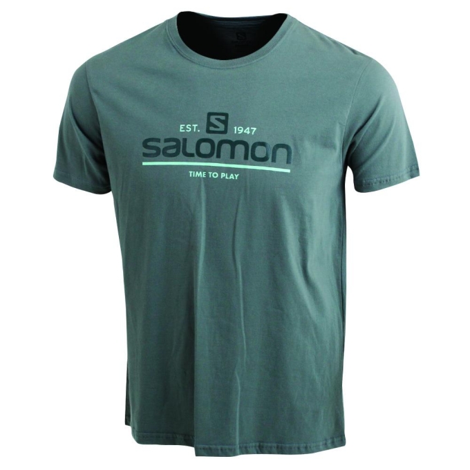 Grey Salomon TIME TO PLAY SS M Men's T Shirts | AE-183EIFN