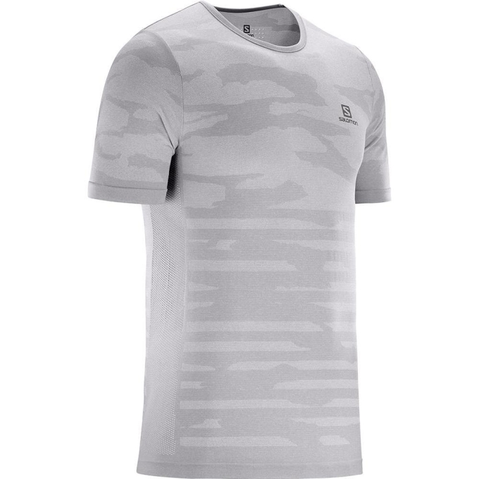 Grey Salomon XA CAMO M Men's T Shirts | AE-460FBZD