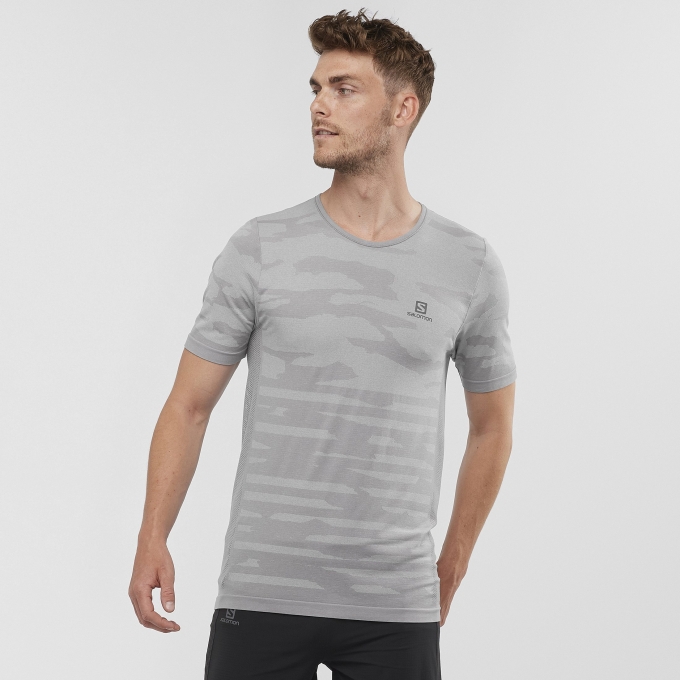 Grey Salomon XA CAMO M Men's T Shirts | AE-460FBZD