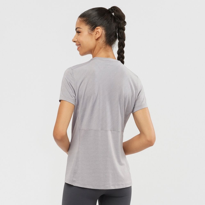 Grey Salomon XA W Short Sleeve Women's T Shirts | AE-350GEJB