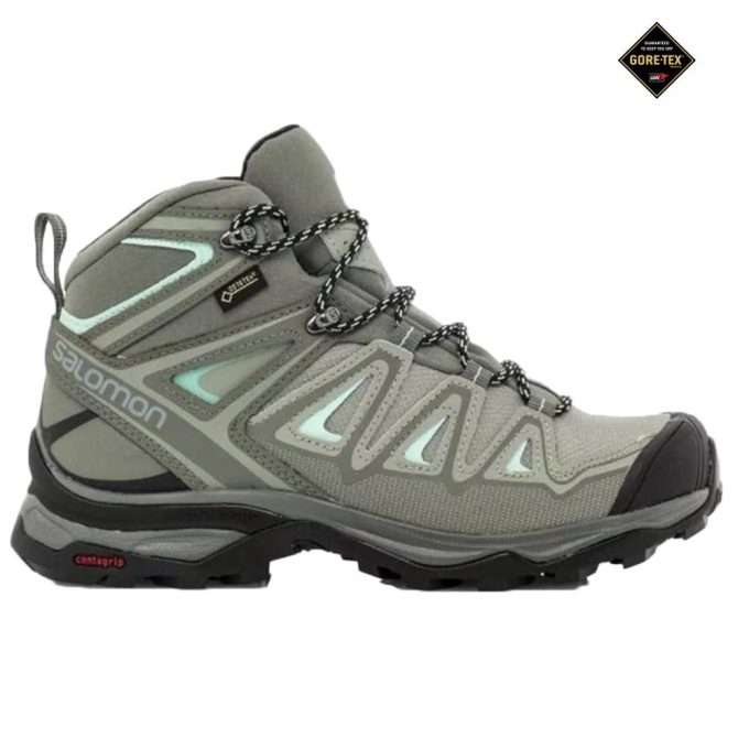 Grey Salomon X ULTRA MID 3 GTX W Women\'s Hiking Boots | AE-409RXNW